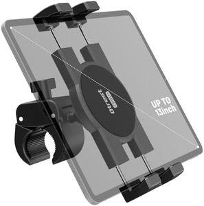 OTREST Treadmill Tablet Holder for Spin Bike/Elliptical Trainer/Gym Stationary Bike, Clamp Mount Handlebar Attachment, Compatible with iPad Pro Air Mini Kindle iPhone Devices 4.7"-13", CP01H