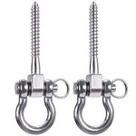 SELEWARE Set of 2 Permanent Antirust 304 Stainless Steel Screw Bracket Heavy Duty 180° Swing Hangers, 800kg Capacity Playground Yoga Hammock Rope Tire Web Chair Sandbag Punching Bag Porch Swing Sets