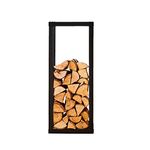 Neo Small Black Firewood Log Rack Storage 100x40x25cm Holder Metal Shelf Stand Tall Steel