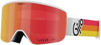 Giro Axis Ski Goggles - Snowboard Goggles for Men - Red & Orange Vintage Strap with VIVID Ember/VIVID Infrared Lenses