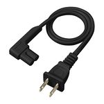 Vebner 19.5in Power Cord Compatible with Sonos One, Sonos One SL, Sonos Play-1 Speakers - Power Plug Cable (Short, Black)