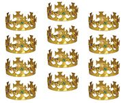 Beistle 60250-GD 12-Pack Gold Plastic Jeweled King's Crown