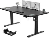 Homall Standing Desk 140x80cm Height Adjustable Desk Sit Stand Desk with Time Reminder Stand up Desk 3 Memory Setting Electric Desk Wire Management Tray,Black