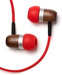 Symphonized GLXY Premium Genuine Wood in-Ear Noise-isolating Headphones with Mic and Nylon Cable (Red)