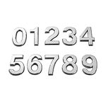 10 Pcs 2Inch House Numbers Mailbox Numbers Self-Adhesive 3D Door Number Address Numbers Stickers 0 to 9 (Silver)