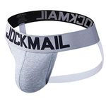 Sexy Mens Jock Straps Underwear Cotton Sexy Jocks Bikini G-Strings Men Thongs Male Briefs Gay Underwear Thongs 6 Colors (XXL, Grey)