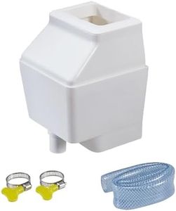 Rain Barrel Diverter, RainWater Collection System Fits for 2 x 3” and 3 x 4”, Downspout Diverter with Adjustable Collection Capacity, Polyvinyl Chloride (PVC), White