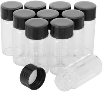 Unxuey 5ml Glass Clear Sample Bottles with Black Plastic Screw Cap - Pack of 10