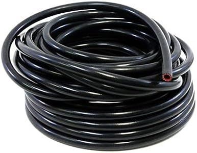 HPS 1/4" ID Black high temp reinforced silicone heater hose 10 feet roll, Max Working Pressure 85 psi, Max Temperature Rating: 350F, Bend Radius: 1"