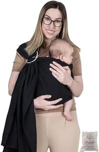 Baby Sling and Ring Sling 100% Cotton Muslin Infant Carrier, Ring Sling Baby Carrier Front and Chest Newborn Carrier Baby Carrier Wrap, Toddler Carrier (Black)