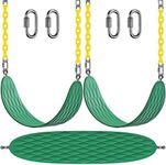 Dolibest Heavy Duty Swing Seats (2 Pack) with 66’’ Chain and Carabiners, Comfortable and Durable Plastic Coated Swing Set Accessories Replacement for Outdoor Playground, Green