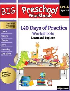 Big Preschool Workbook Ages 3 - 5: 140+ Days of PreK Curriculum Activities, Pre K Prep Learning Resources for 3 Year Olds, Educational Pre School Books for Preschoolers - Letter Tracing, Math Counting