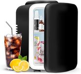 Simple Deluxe Mini Fridge,4L/6 Can Portable Cooler & Warmer Freon-Free Skincare Fridge,Provide Compact Space for Skincare,Beverage,Makeup,Cosmetics for Table Top Office,Bedroom,Black