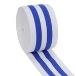 COTOWIN 2-inch Plush Elastic,Soft Comfortable Sewing Elastic - 3 Yards (blue stripe)