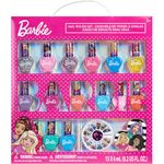 Barbie - Townley Girl Non-Toxic Peel-Off Quick Dry Nail Polish Activity Makeup Set for Girls, Ages 3+ includes 15 PK Nail Polish with Nail Gems Wheel and Nail File for Parties, Sleepovers and Makeovers