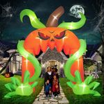 Kalolary Halloween inflatable decorations, giant Halloween outdoor inflatable decorations with Build-in LED Lights Outdoor Indoor Holiday Decor Home Yard Lawn Garden (Pumpkin Vine Arch)