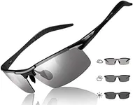 TJUTR Mens Polarized Photochromic Sunglasses Day & Night Driving Glasses Anti Glare | Ideal for Sport Cycling Driving