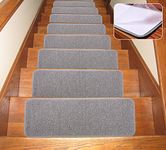 Seloom Washable Stair Treads Non Slip Indoor Carpet with Skid Resistant Rubber Backing Specialized for Indoor Wooden Steps, Stair Rugs/Covers/Mats, 25.5×9.5 Inch, Grey