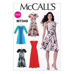 McCall's Patterns M7349 Misses'/Miss Petite Sleeveless or Raglan Sleeve, Fit and Flare Dresses, Size A5 (6-8-10-12-14)