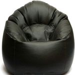 caddyFull 4XL Leather Bean Bag Cover without Beans|| Muddha Chair without Beans || Bean bag Chair Cover for Living Room, Bed Room (Black)