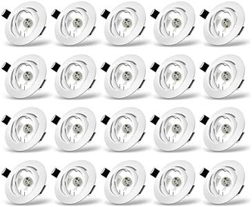 Yiahin Projecteurs Spot Encastrable GU10 Set, 20 Pièces Cadre De Montage En Blanc Avec Douille Céramique GU10 Pour Lampes, Rond, Ø 75 mm Orientable A 35°, Pour Lampes A LED Ou Halogènes