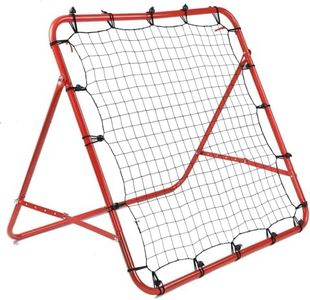 Rebounder Net Practise Football Training Net Soccer Kickback Target Goal Pro for Children Kids Play Teaching Equipment Adjustable Portable Soccer Door (Red, Single-Sided)