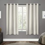 Exclusive Home Sateen Twill Woven Blackout Grommet Top Curtain Panel Pair, Vanilla, 52x63, 2 Piece