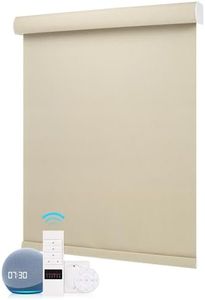 ZSTARR Motorized Shades,Smart Blinds Blackout Roller Blinds Compatible with Alexa Powered Rechargeable Battery Silent Motor for Hotel Living Room Bedroom Office Custom Size (Beige)
