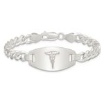 925 Sterling Silver Medical Alert Curb Link Chain Bracelet 8.25 inch