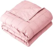 Bare Home Weighted Blanket Full or Queen Size 15lb (48" x 72") for Adults - All-Natural 100% Cotton - Premium Heavy Blanket Nontoxic Glass Beads (Light Pink, 48"x72")