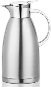 2.3 Litre Stainless Steel Thermal Carafe, Double-Wall Insulated Vacuum Jug, Vacuum Insulated Coffee Pot with Press Button Top, 6 Hrs Heat & Cold Retention, for Coffee,Milk,Tea,Beverage,Juice etc