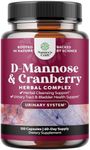 D Mannose with Cranberry Extract Capsules - Potent D Mannose Capsules for Kidney Cleanse and Urinary Tract Health for Women - D-Mannose 1000mg Capsules with 1000mg Per Serving (2 Month Supply)