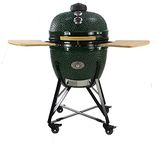 YNNI KAMADO TQ0C21GR Large 21" Grill, Green with Chipfeeder, BBQ, Ceramic, Egg, Smoker, TQ0C21GR