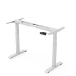 ErgoYou Premium Electric Height Adjustable Table Heavy Duty - Dual Motor 3 Stage - 150 Kgs Max Weight Capacity - E3 Series - Ergonomic Sit Stand Desk - White Steel Frame