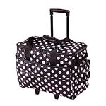 Large Sewing Machine Trolley Bag on Wheels in a Durable Black Fabric with White Spots, 51 x 38 x 28cm, Birch 006106/BW