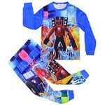 shumintaojin Kids Boys' Pajama Set Fashion T-Shirt+Pants Clothing Set Game Cartoon Costume Home Wear 5-12Years (CA/US, Age, 12 Years, Blue)