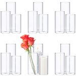 Sawysine 18 Pcs Glass Cylinder Vases Glass Flowers Vase Clear Table Centerpieces Decorative Floating Candles Holders for Wedding Party, Event, Home Office Decoration, Assorted Size (8,10,12 Inch)