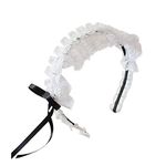 Tomori Women'S Hair Hoop Anime Maid Cosplay Headband Lolita Lace Flower Headwear Hair Accessory White