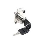 Furniture Lock Cam Drawer Locks with 2 Keys for Door Cabinet Cupboard Silver