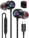 ACOCOBUY USB C Headphones for Samsung A55 A35 A54 A34 S24 FE S23 S22 S21 S20 USB C Earphones In-Ear Headphone Wired Earbud USB Type C Earphone with Mic RGB Light for iPhone 16 15 Pro Max Pixel 9 8a 7a