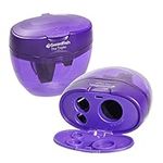 Swordfish ‘The Triple’ Three Hole Pencil Sharpener with Mess-Free Canister [Pack of 1] 8-16 mm [40228s], Purple