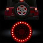 RT-TCZ Spare Tire Brake Light Wheel Light 3rd Third Tail Light LED Ring for Jeep Wrangler 1997-2023 TJ JK JKU JL JLU,Red Light