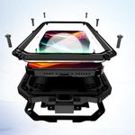 Lunivop Compatibility with iPhone 15 Plus Case 6.7''2023 Heavy Duty Protection with Built in Lens Screen Protector Rugged Stand 360 Full Body Military Grade Metal Bumper Phone Cases Men Armor Black