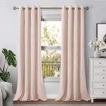 YoungsTex Velvet Curtains 96 Inches Length for Living Room Grommet Heavy Thermal Insulated Luxury Velvet Window Drapes for Bedroom Sliding Door Room Darkening, Blush, 2 Panels, 52 X 96 Inch