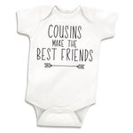 Bump and Beyond Designs Cousins Make The Best Friends One Piece Pregnancy Reveal to Family (White 6-12 Months)