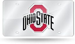 Rico Industries NCAA Ohio State Buckeyes Laser Inlaid Metal License Plate Tag, Silver