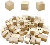 HAIKING Solid Wooden Blocks, 100 Pcs Unfinished Craft Wood Blocks for DIY Crafts, Home Décor (1 CM)