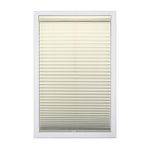 DEZ Furnishings QDER580720 Cordless Light Filtering Pleated Shade, 58W x 72L Inches, Ecru