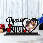MyGiftyShop Pyare Papa Customized Wooden Photo Frame Table Top 12 X 8 Inch - | Best Birthday Retirement Fathers Day Gift | For father daddy papaRectangular, Tabletop