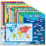 23 Educational Preschool Posters for Toddlers and Kids, Learning Charts for Pre-K, Map of Canada Kindergarten,Classrooms,Nursery,Homeschool Supplies,Teach Alphabet Numbers